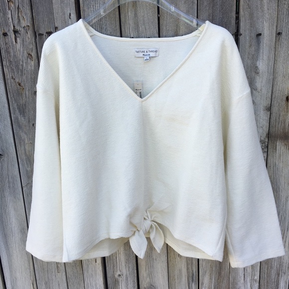 Madewell Tops - NWT Madewell Texture & Thread Tie Front Top L